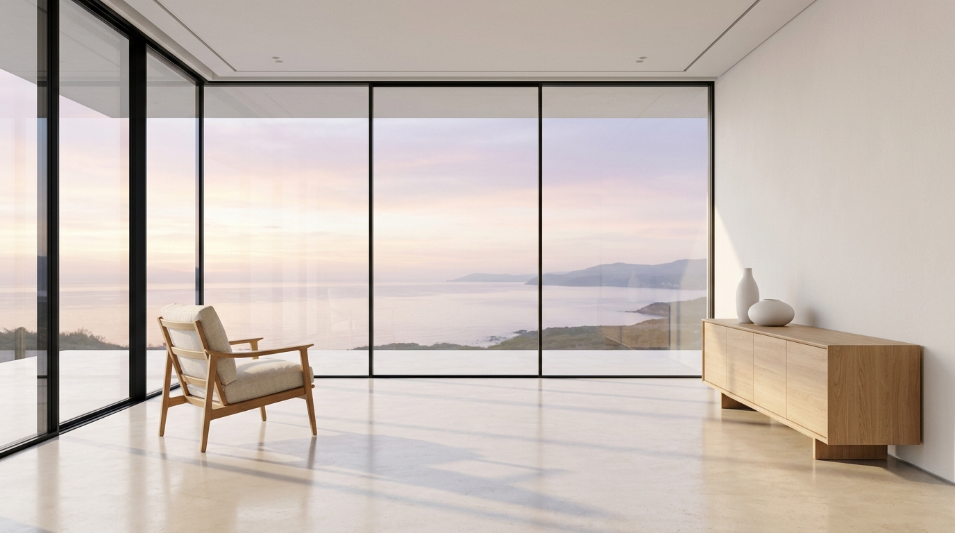 Aethelgard featured architectural visualization of a sunlit minimalist residence